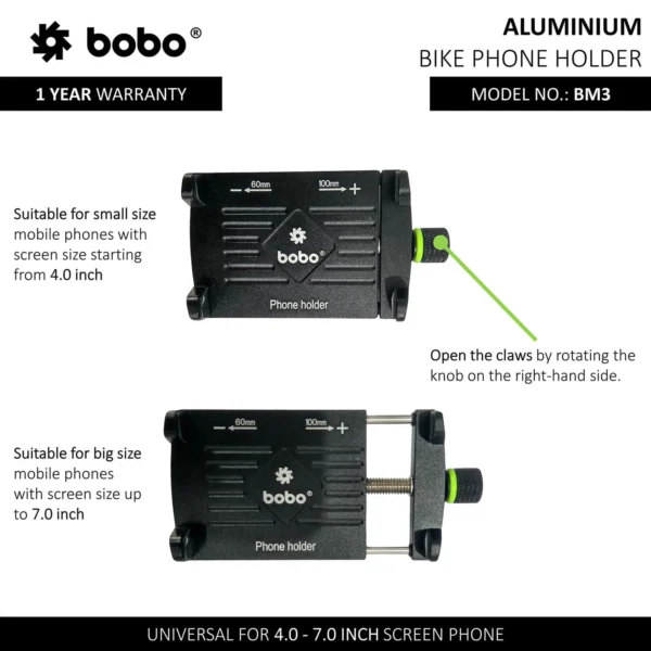 BOBO BM3 Claw-Grip Aluminum Bike Phone Holder - Image 4