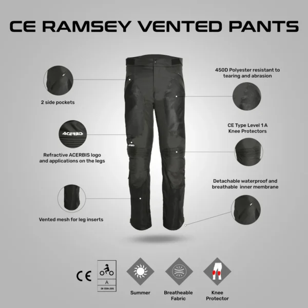 Acerbis Ramsey Vented with Membrane Pants Black - Image 5